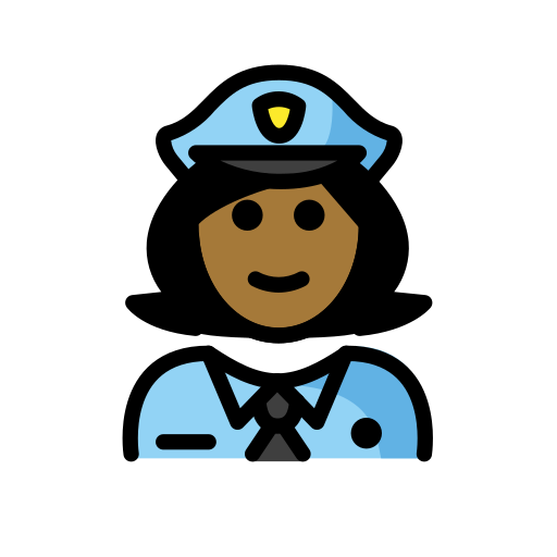 Woman Police Officer: Medium-Dark Skin Tone on OpenMoji