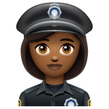 Woman Police Officer: Medium-Dark Skin Tone on WhatsApp