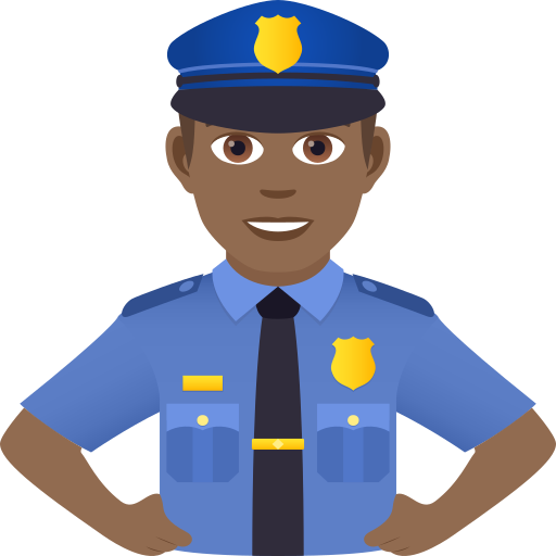 Man Police Officer: Medium-Dark Skin Tone on JoyPixels
