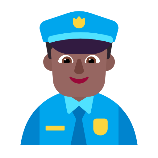 Man Police Officer: Medium-Dark Skin Tone on Microsoft Fluent