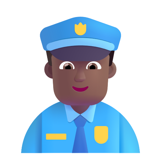 Man Police Officer: Medium-Dark Skin Tone on Microsoft 3D