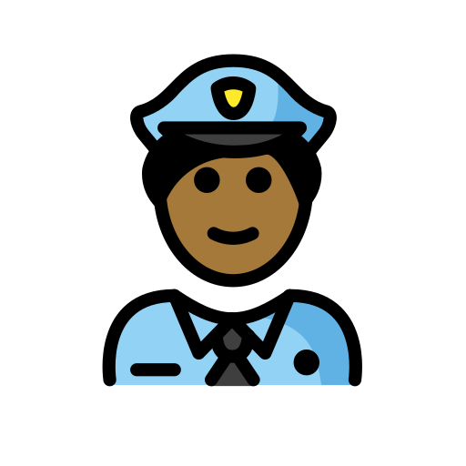 Man Police Officer: Medium-Dark Skin Tone on OpenMoji