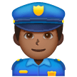 Man Police Officer: Medium-Dark Skin Tone on Samsung