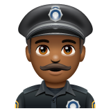 Man Police Officer: Medium-Dark Skin Tone on WhatsApp