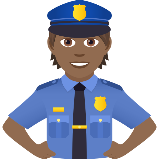 Police Officer: Medium-Dark Skin Tone on JoyPixels