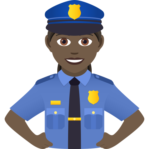 Woman Police Officer: Dark Skin Tone on JoyPixels