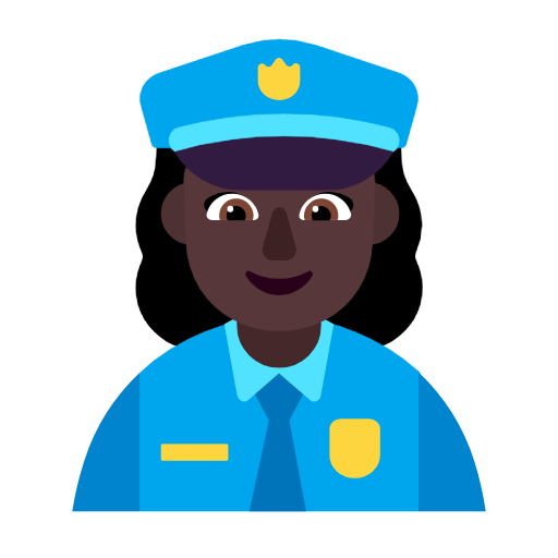 Woman Police Officer: Dark Skin Tone on Microsoft Fluent