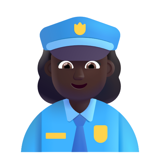 Woman Police Officer: Dark Skin Tone on Microsoft 3D