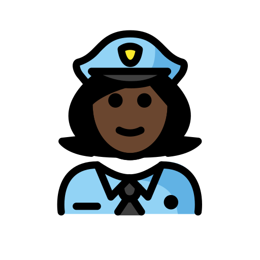 Woman Police Officer: Dark Skin Tone on OpenMoji