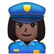 Woman Police Officer: Dark Skin Tone on Samsung