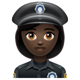Woman Police Officer: Dark Skin Tone on WhatsApp