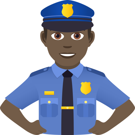 Man Police Officer: Dark Skin Tone on JoyPixels