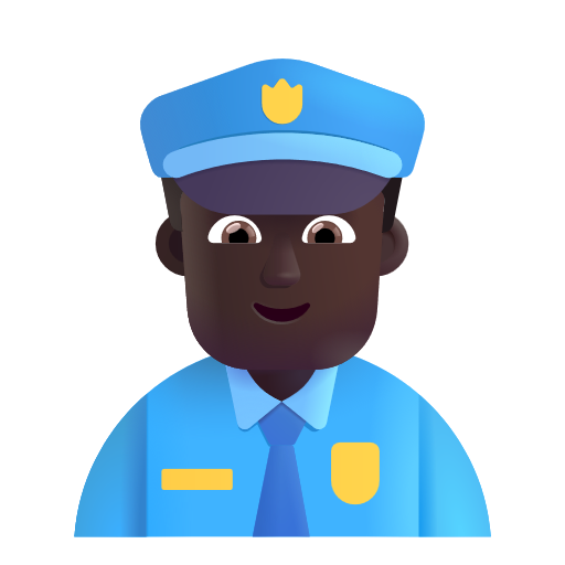 Man Police Officer: Dark Skin Tone on Microsoft 3D