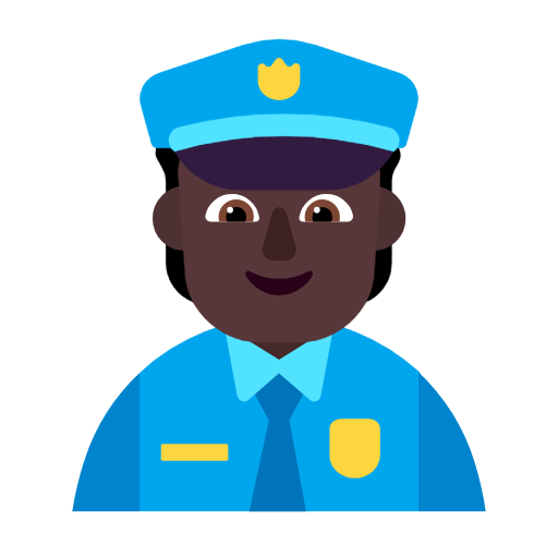 Police Officer: Dark Skin Tone on Microsoft Fluent