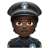 Police Officer: Dark Skin Tone on WhatsApp