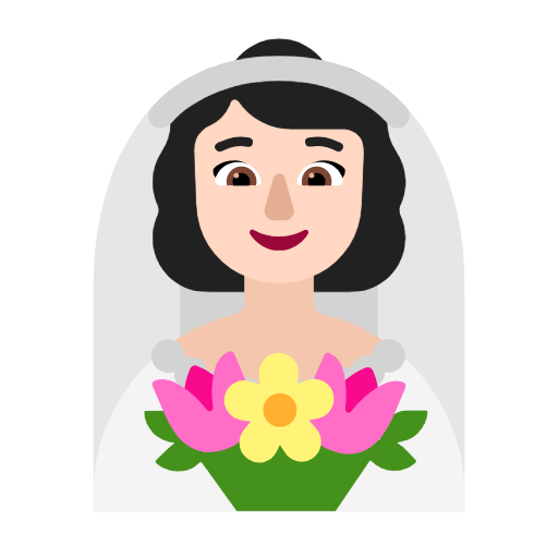 Woman With Veil: Light Skin Tone on Microsoft Fluent