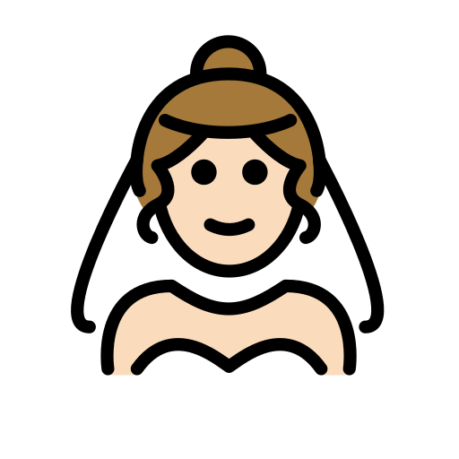 Woman With Veil: Light Skin Tone on OpenMoji