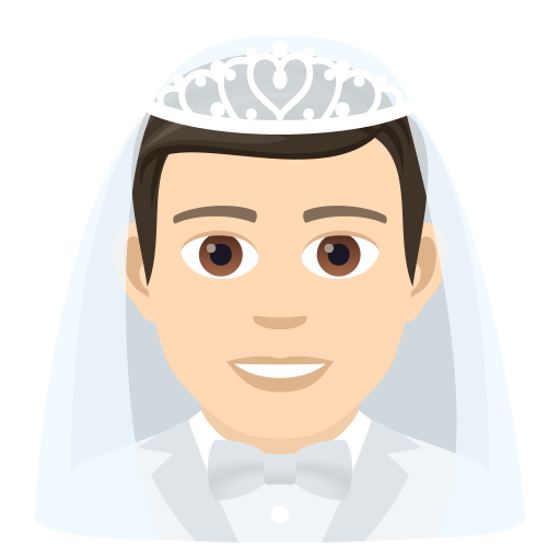 Man With Veil: Light Skin Tone on JoyPixels