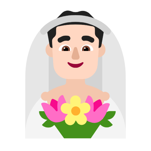 Man With Veil: Light Skin Tone on Microsoft Fluent