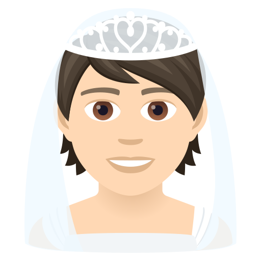Bride With Veil: Light Skin Tone on JoyPixels