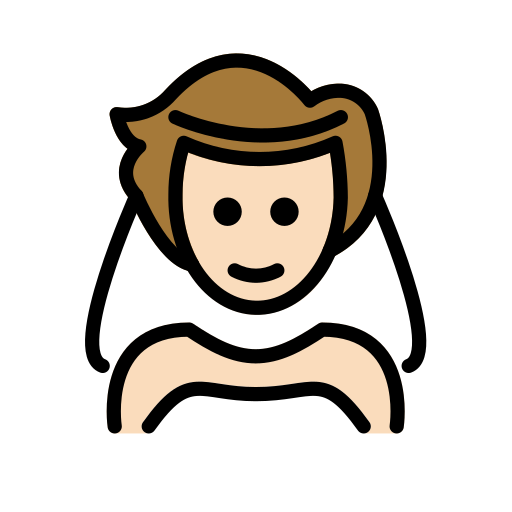 Bride With Veil: Light Skin Tone on OpenMoji