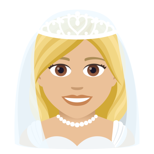 Woman With Veil: Medium-Light Skin Tone on JoyPixels