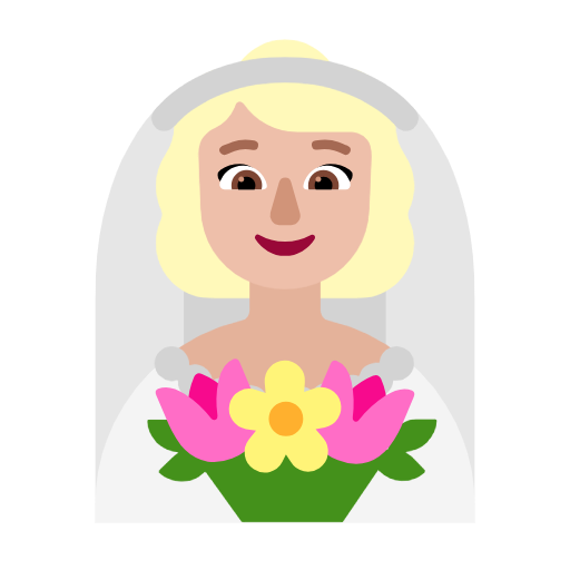 Woman With Veil: Medium-Light Skin Tone on Microsoft Fluent