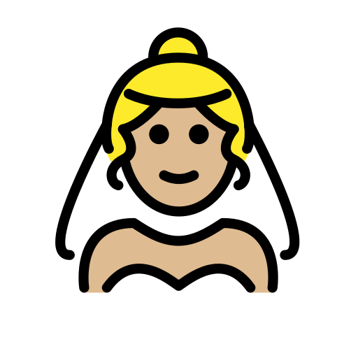 Woman With Veil: Medium-Light Skin Tone on OpenMoji