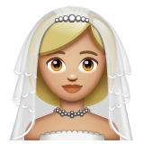 Woman With Veil: Medium-Light Skin Tone on WhatsApp