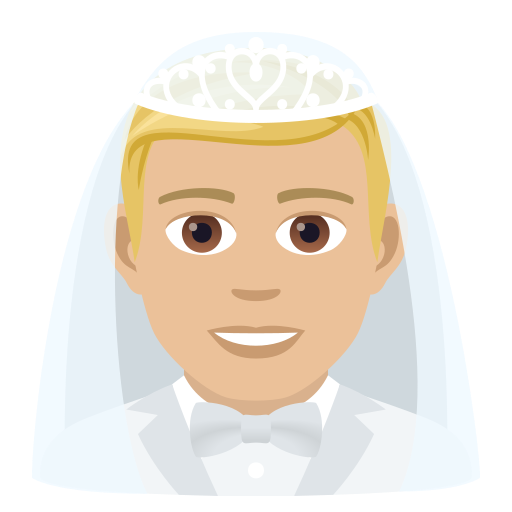 Man With Veil: Medium-Light Skin Tone on JoyPixels
