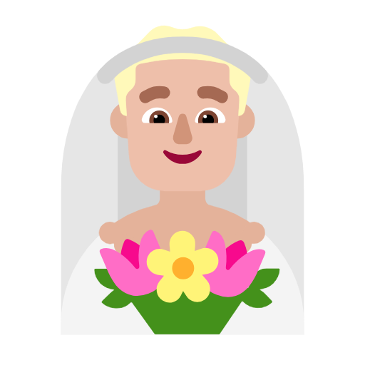 Man With Veil: Medium-Light Skin Tone on Microsoft Fluent