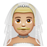 Man With Veil: Medium-Light Skin Tone on WhatsApp