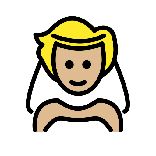 Bride With Veil: Medium-Light Skin Tone on OpenMoji