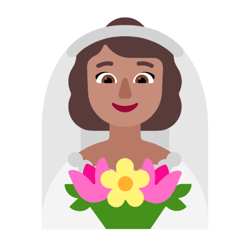 Woman With Veil: Medium Skin Tone on Microsoft Fluent