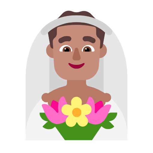 Man With Veil: Medium Skin Tone on Microsoft Fluent