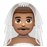 Man With Veil: Medium Skin Tone on WhatsApp
