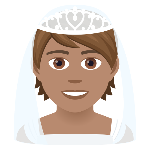 Bride With Veil: Medium Skin Tone on JoyPixels