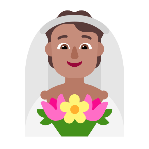Bride With Veil: Medium Skin Tone on Microsoft Fluent