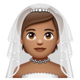 Bride With Veil: Medium Skin Tone on WhatsApp