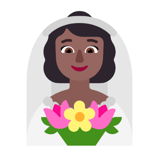 Woman With Veil: Medium-Dark Skin Tone on Microsoft Fluent