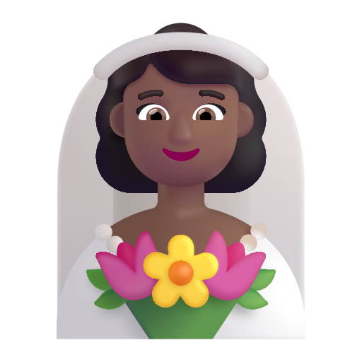 Woman With Veil: Medium-Dark Skin Tone on Microsoft 3D