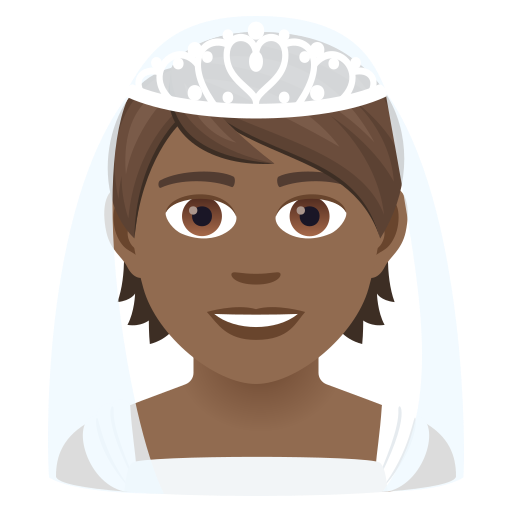 Bride With Veil: Medium-Dark Skin Tone on JoyPixels