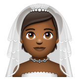 Bride With Veil: Medium-Dark Skin Tone on WhatsApp