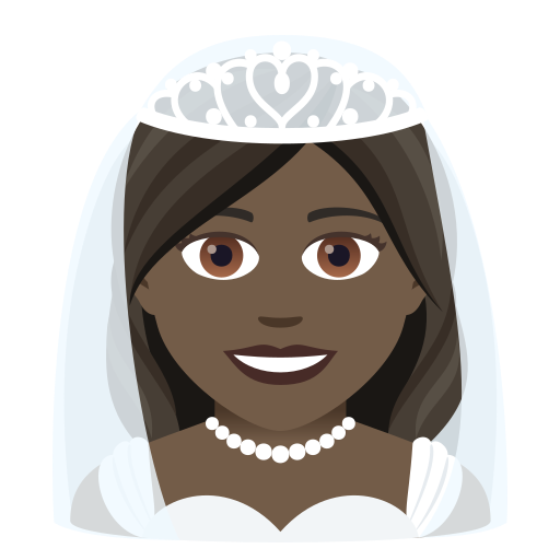 Woman With Veil: Dark Skin Tone on JoyPixels