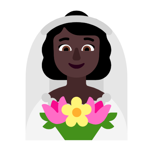 Woman With Veil: Dark Skin Tone on Microsoft Fluent