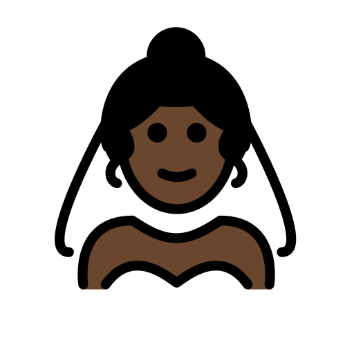Woman With Veil: Dark Skin Tone on OpenMoji