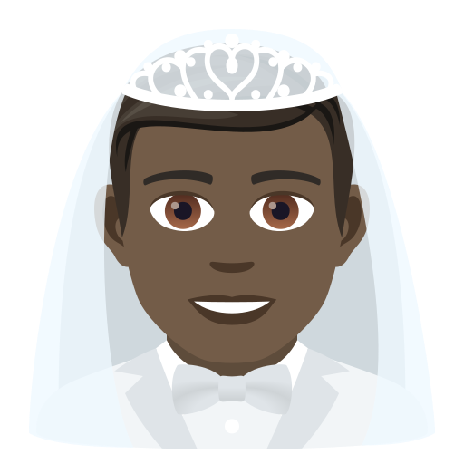 Man With Veil: Dark Skin Tone on JoyPixels
