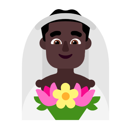 Man With Veil: Dark Skin Tone on Microsoft Fluent
