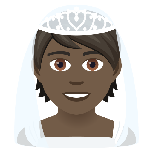 Bride With Veil: Dark Skin Tone on JoyPixels