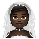 Bride With Veil: Dark Skin Tone on WhatsApp